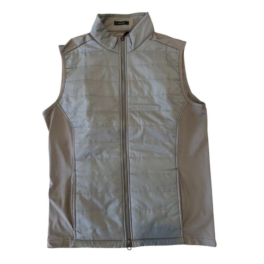 Turtleson Quilted Fusion Vest Full Zip With Pockets Grey Mens Size Medium